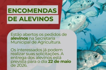 Aberto os pedidos de encomendas de alevinos 
