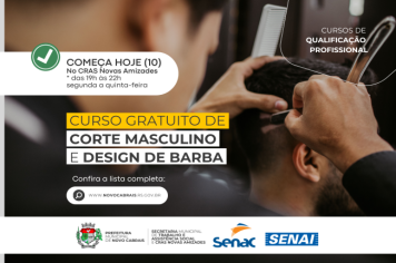 Curso de Corte Masculino e Design de Barba inicia hoje (10) no CRAS