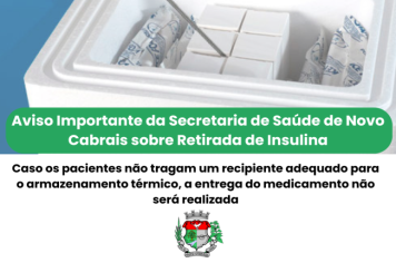 Aviso Importante da Secretaria de Saúde de Novo Cabrais sobre Retirada de Insulina