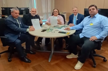Prefeito e vice entregam ofício da AMCSERRA ao Ministério da Agricultura