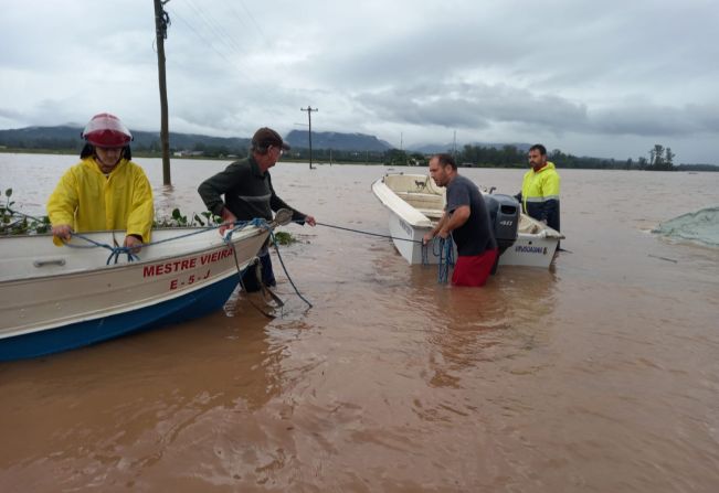 Atualização da enchente em Novo Cabrais