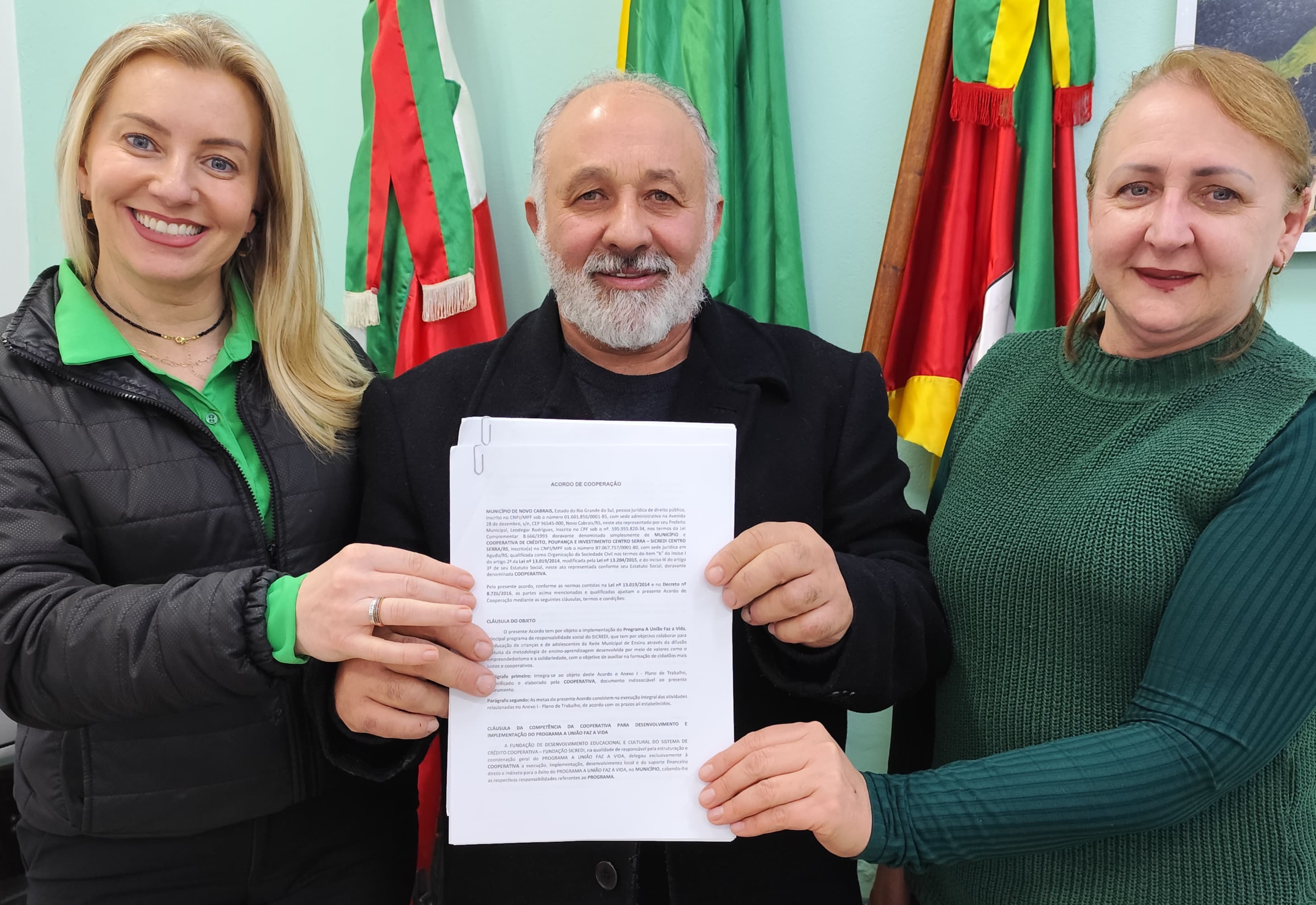 Novo Cabrais renova parceria com o Sicredi para continuidade do Programa União Faz a Vida