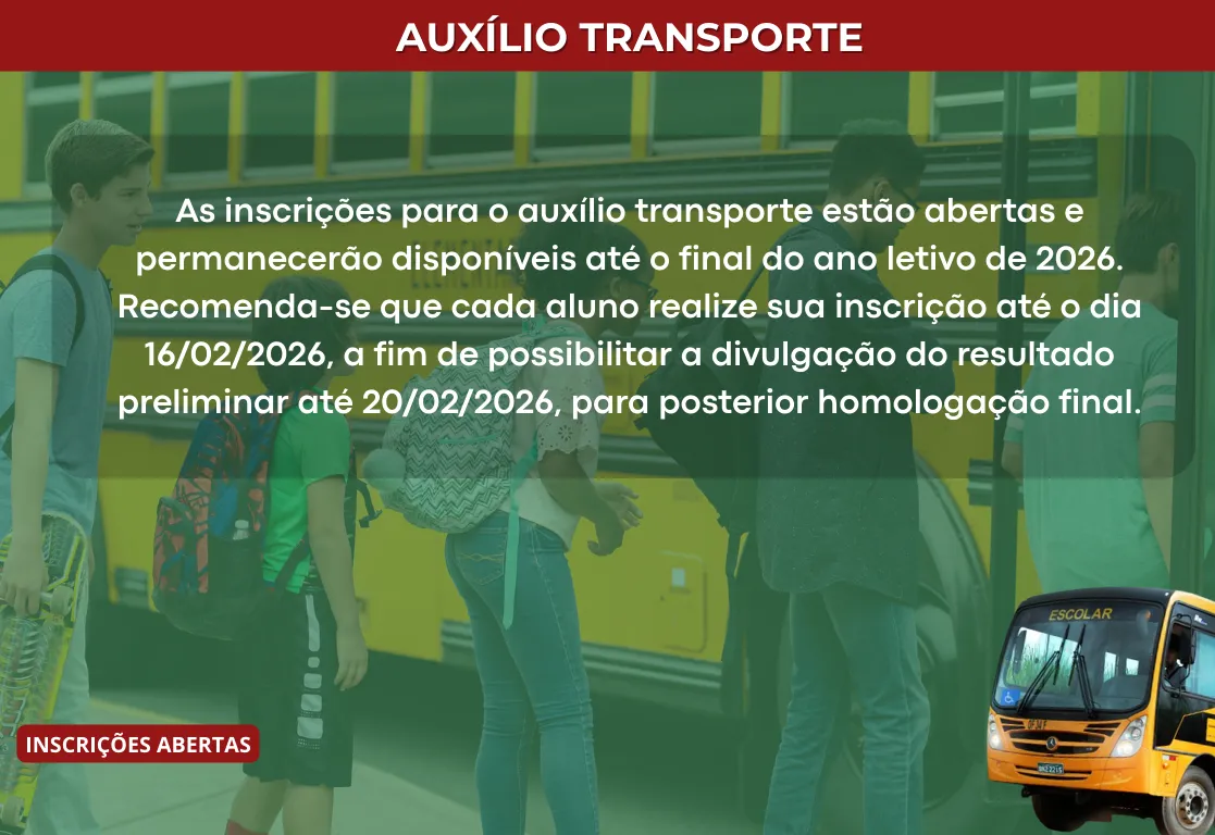Inscrições para o Auxílio transporte 