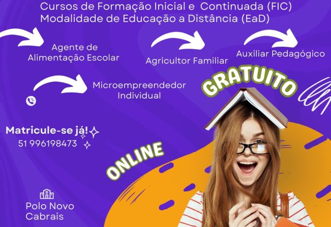 Inscrições abertas para Cursos de Formação Inicial e Continuada (FIC) no IFSul